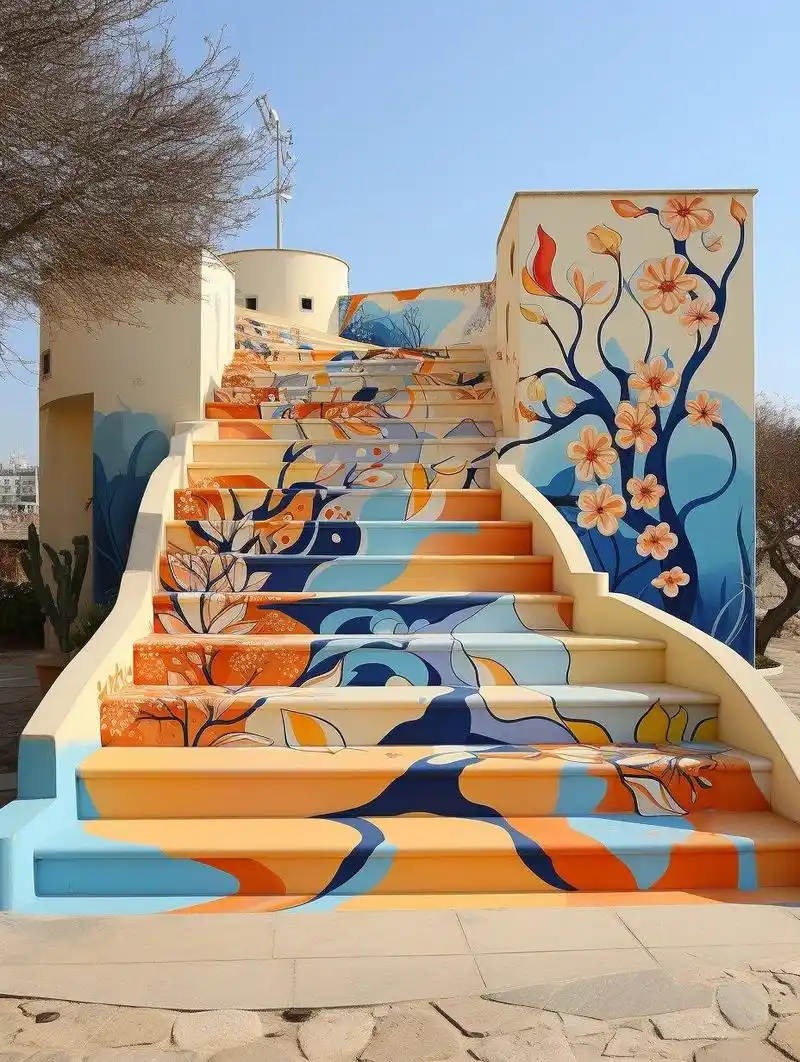 墙绘 #楼梯彩绘 #网红打卡地