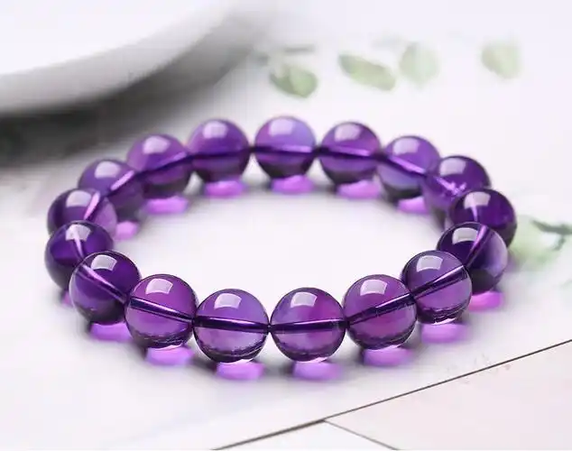 藏纯 礼品送女友情侣大气紫色水晶紫晶手串男送礼冰透紫水晶手链女