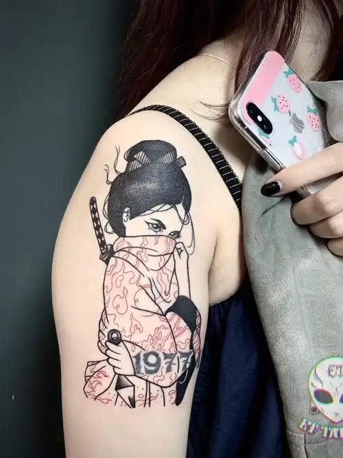 日系小艺妓_纹身图案手稿图片_et tattoo的纹身作品集