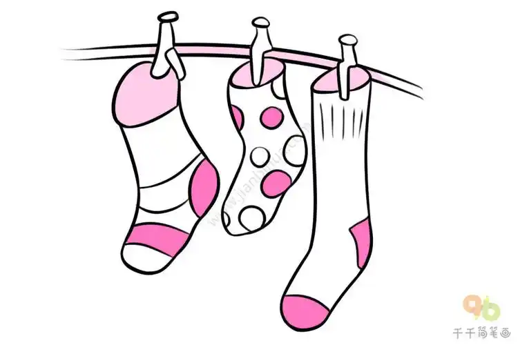各式各样漂亮的袜子简笔画图片大全