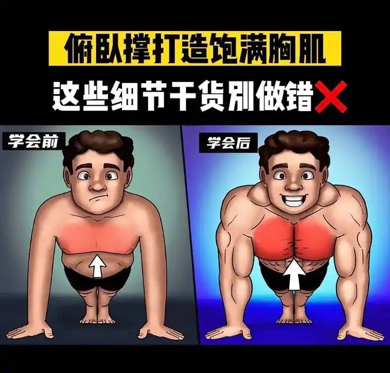 教你用俯卧撑打造饱满胸部肌肉,这些动作细节干货你别做错!#俯 - 抖音