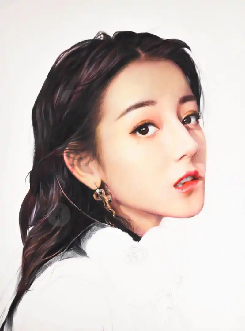 彩铅 人物迪丽热巴绘画过程分享