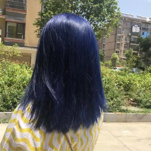 蓝色头发掉色过程雾霾蓝湖泊蓝蓝紫色