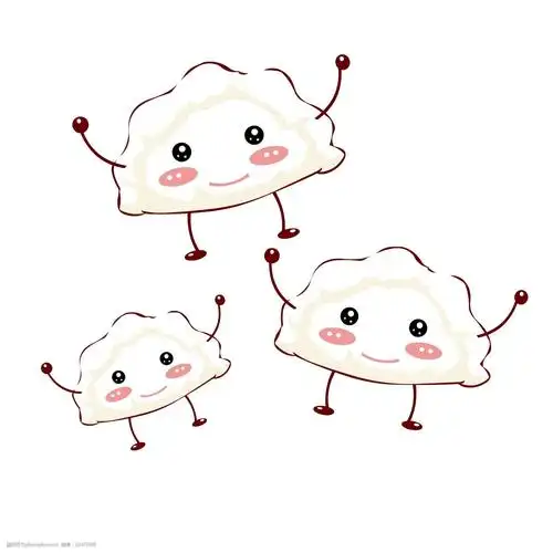 冬季热气腾腾的简笔画小清新美食立冬可爱卡通饺子图片-图行天下图库