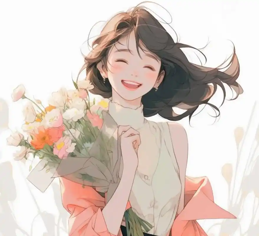 阳光灿烂的美少女头像:你笑颜如花,你微笑如阳,开心的像个孩子.