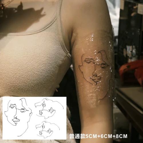 易烊千玺自画像手臂可爱图案草本果汁防水持久刺青仿真纹身贴粉丝