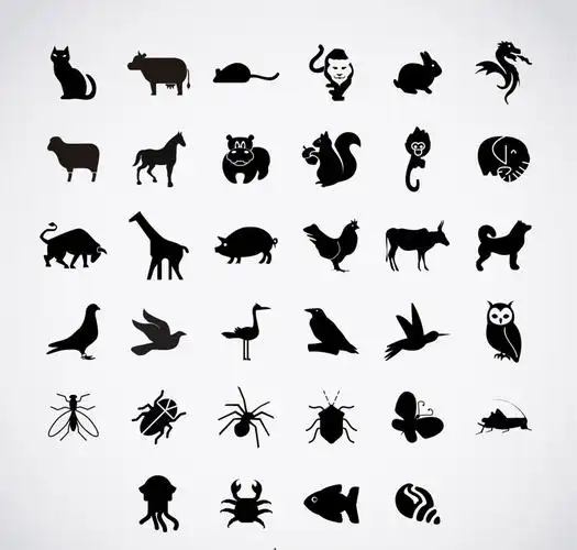 动物剪影矢量文件