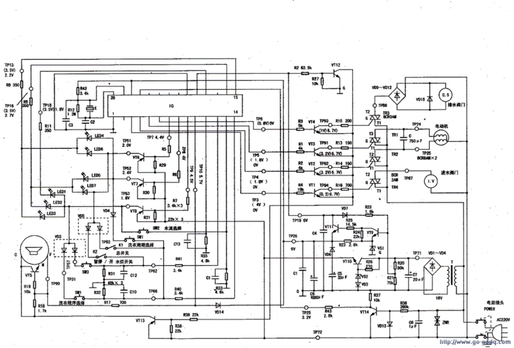 电脑全自动洗衣机电路图