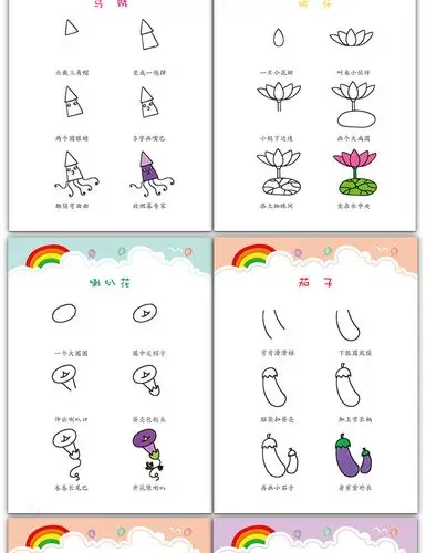 一步一步学简笔画3-6岁幼儿园分步学画课程书绘画启蒙涂色书画画