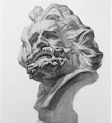 中国青年石膏头像结构素描