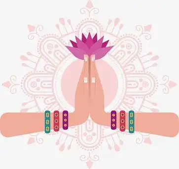 宗教花纹合十礼