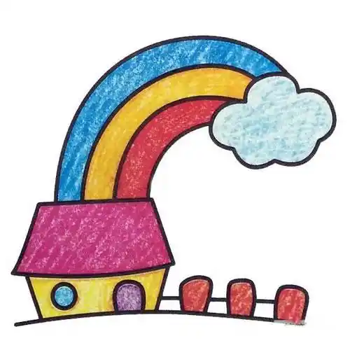 彩虹简笔画 彩虹简笔画彩色