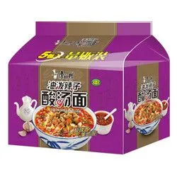 康师傅方便面油泼辣子酸汤面袋面泡面五连包休闲零食