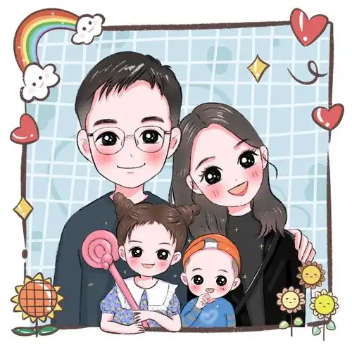 90手绘情侣头像定制q版卡通动漫设计真人照片转漫画微信形象制作06