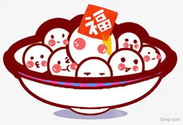 元宵汤圆卡通插画海报设计