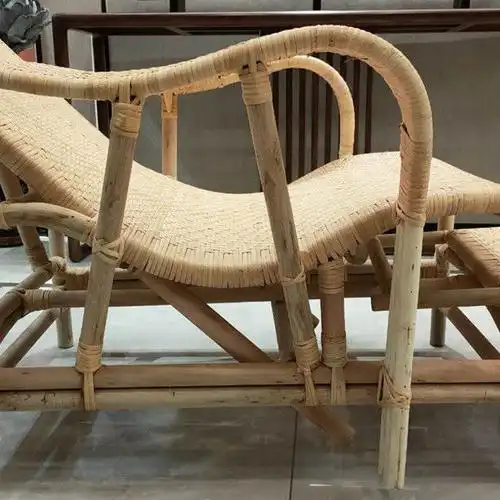 天然老式躺椅休闲纯手工编织真藤印尼竹藤午休椅老人藤躺椅 带垫子全
