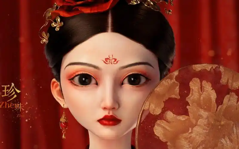 4k〕用3d软件制作大唐荣耀景甜沈珍珠绝美婚服造型