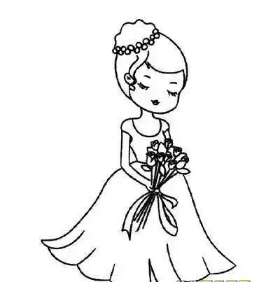 新娘简笔画 新郎新娘简笔画