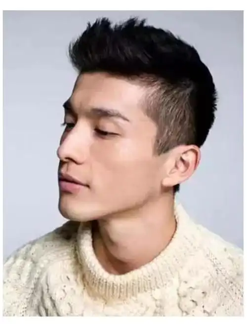 假发男短发时尚帅气立体飞机头发型隐形逼真全真发前额头顶补发块