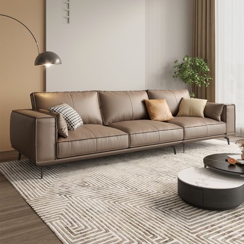 点缀北欧真皮沙发头层牛皮意式极简现代轻奢客厅高档大气直排沙发