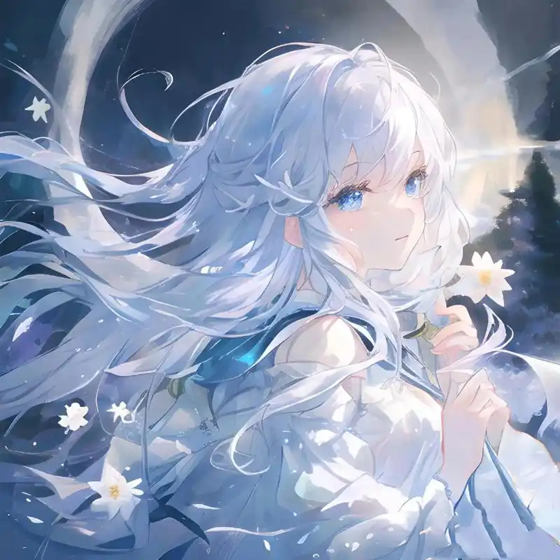 白蓝色系女生动漫头像 原创隅悸动 不喜勿喷 不是原创 原创作者是隅