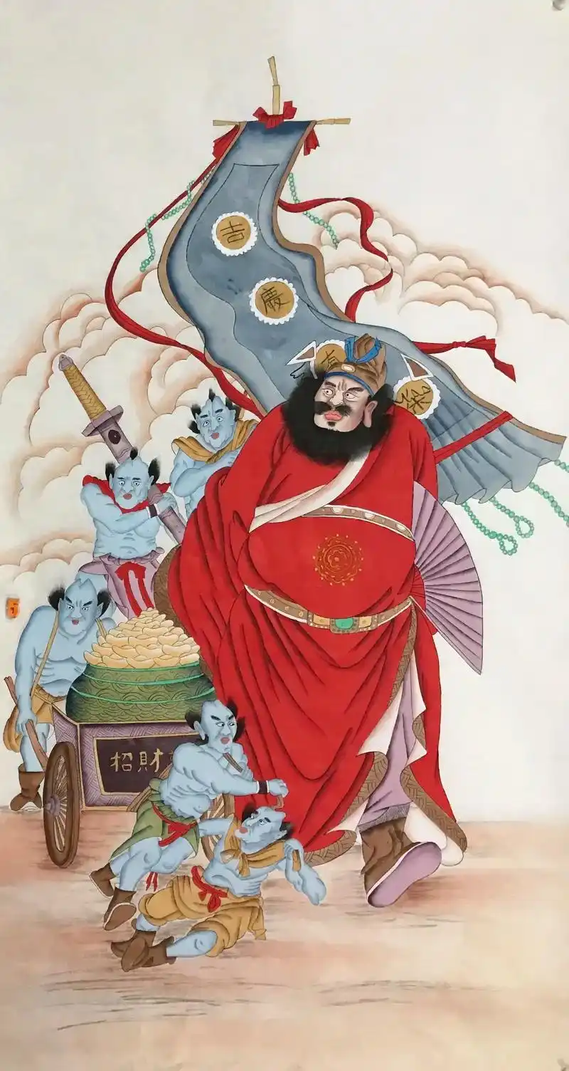 钟馗五鬼运财图,钟馗神威图
