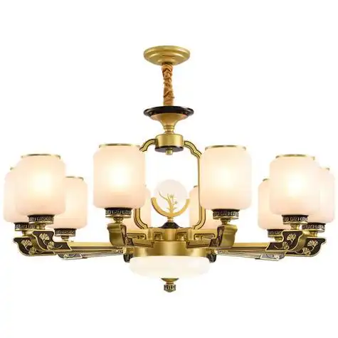 吊灯 nvc lighting 雷士照明 whdd10a 9-002 银杏纳财 新中式客厅灯