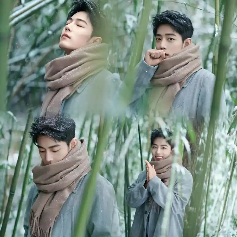 肖战冬至竹林大片 #在热爱的生活里闪闪发光 #杨紫 #雪一 - 抖音