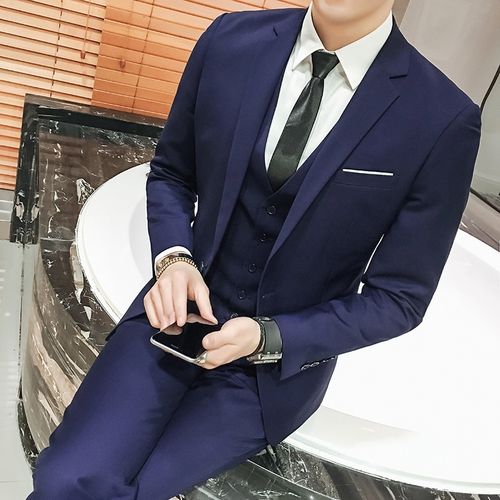 小西装男秋季青少年学生休闲订婚男装男版小西服男士外套男装单西