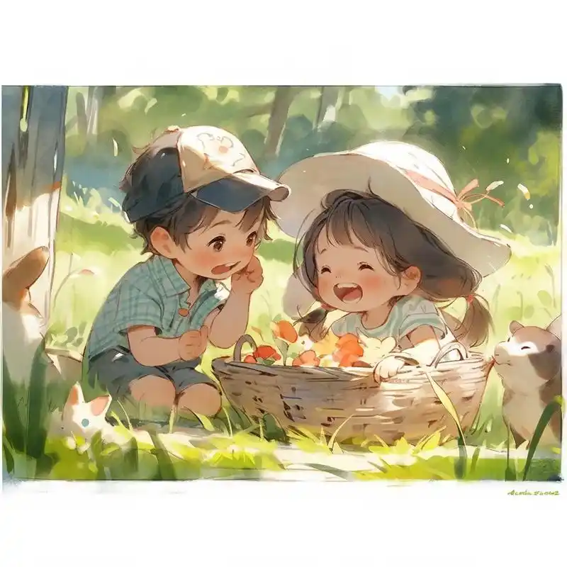 青梅竹马,两小无猜,动漫情侣头像壁纸.在一个美丽的夏日傍晚, - 抖音