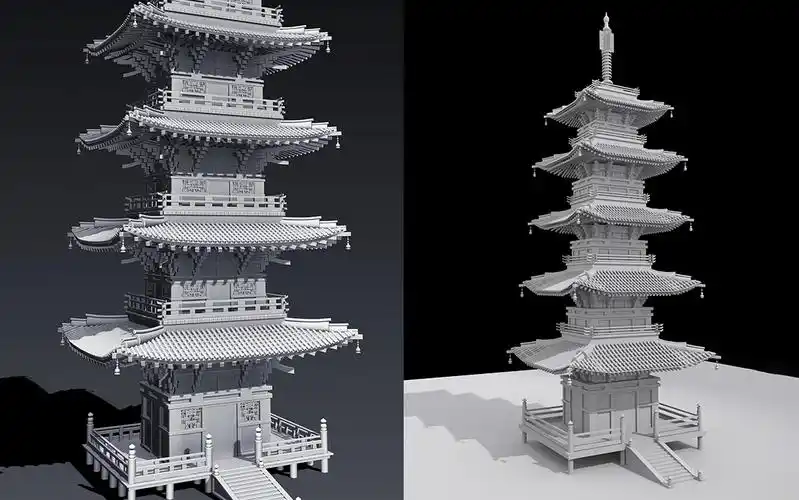 3dmax场景建模:古风建筑场景搭建,3d基础场景布线思路讲解案例教学