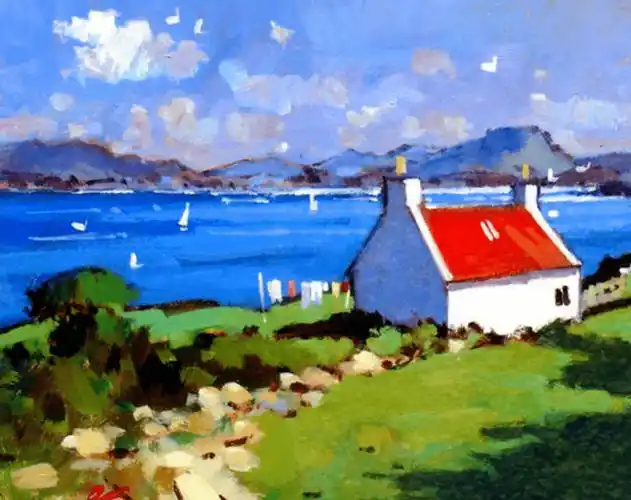 水粉建筑风景画图片_水粉建筑风景画作品