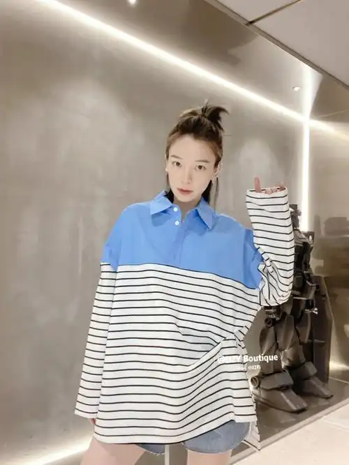 没衬衫怎么型  #条纹衬衫  #大衬衫  #春夏衬衫穿搭  #拼接衬衫  #丿