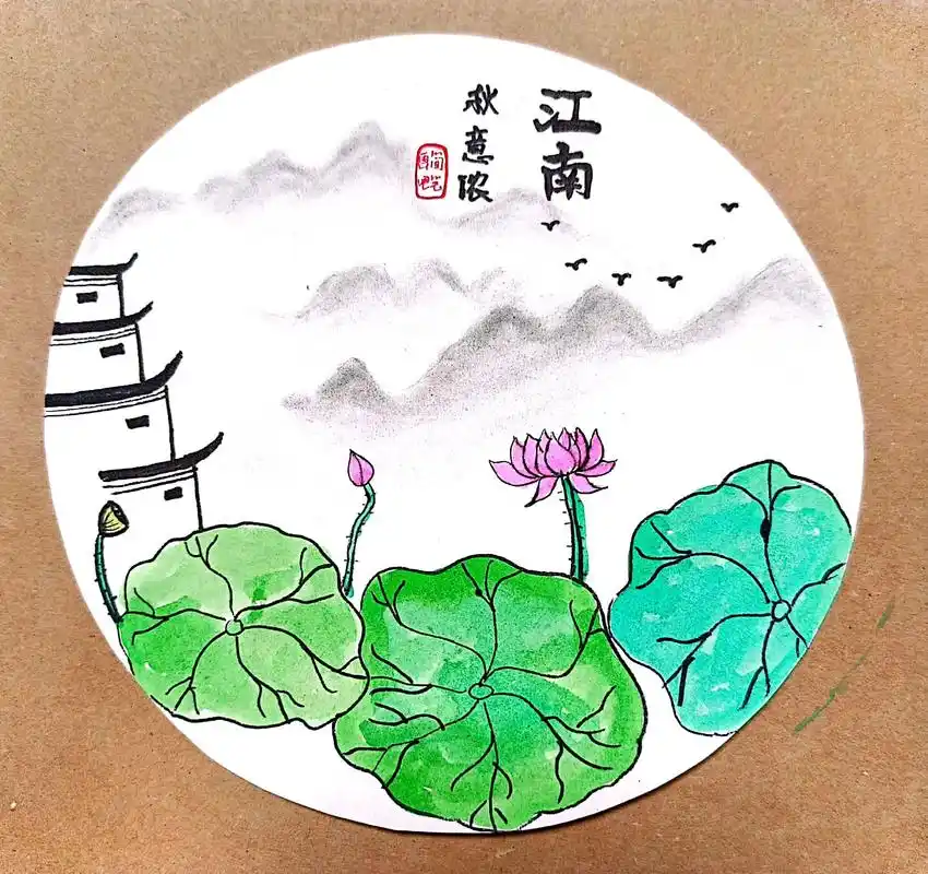 江南水乡简笔画.