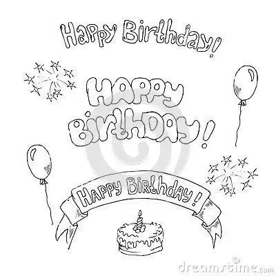 手绘简笔生日贺卡手绘简笔贺卡