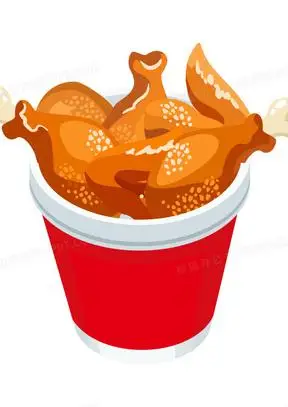 手绘卡通韩国炸鸡素材