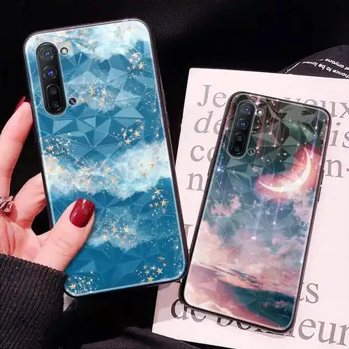 bling清新reno4pro立体opporeno4菱形手机壳石纹