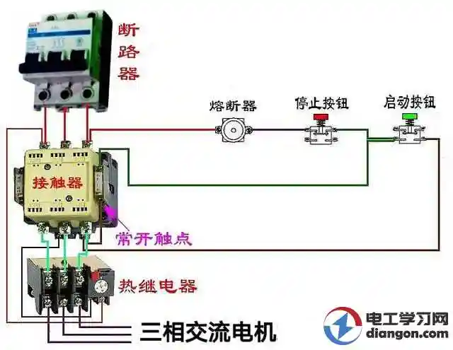 cj20交流接触器加热保护器接线方法图解