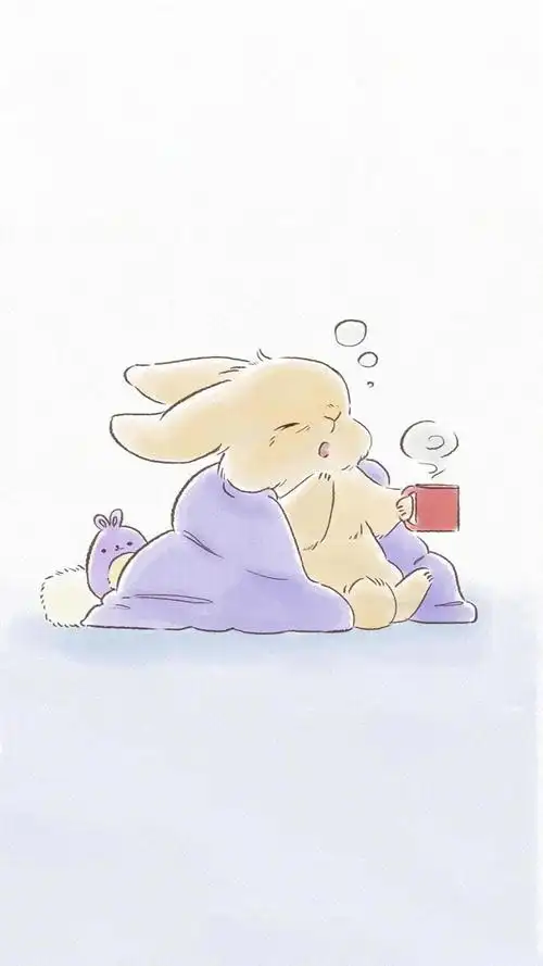 少女心萌系治愈兔子卡通手绘,高清图片,手机锁屏桌面-壁纸族