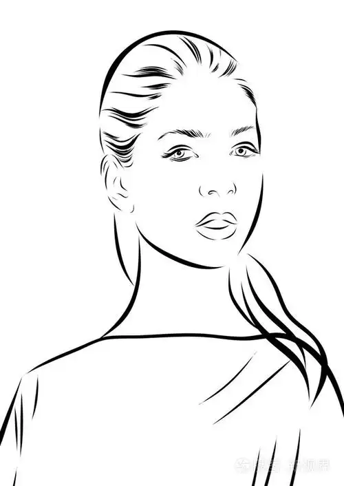 在背景上女人矢量肖像