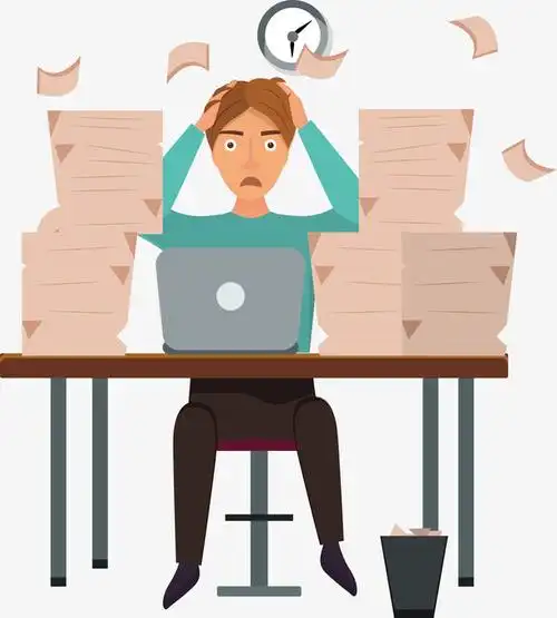 一个忙不完工作的男子