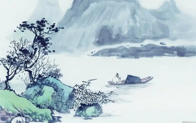 中国风水墨画山水关情电脑桌面壁纸下载