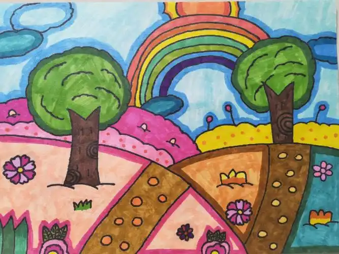 沉浸式画画的小学生