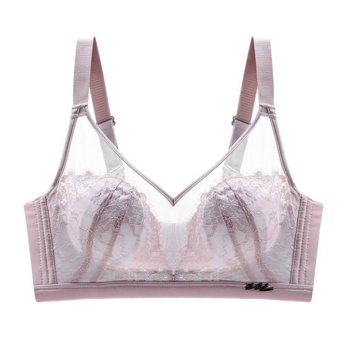 2020新款超薄款女士冰丝透视抹胸内衣大胸显小性感蕾丝文胸水晶杯