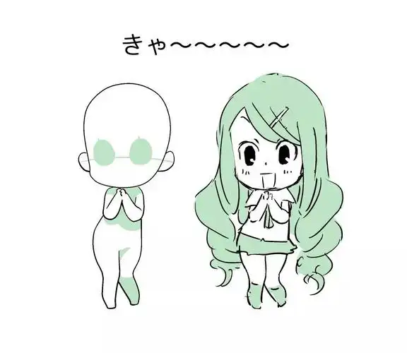 绘画素材超萌的q版人体动态赶紧练习一发