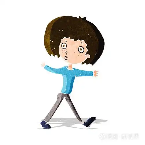 卡通惊讶的路人