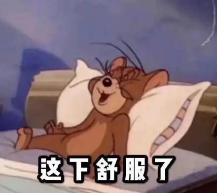 下舒服了(猫和老鼠杰瑞鼠躺床上)_猫和老鼠_杰瑞_这下_舒服_床上表情