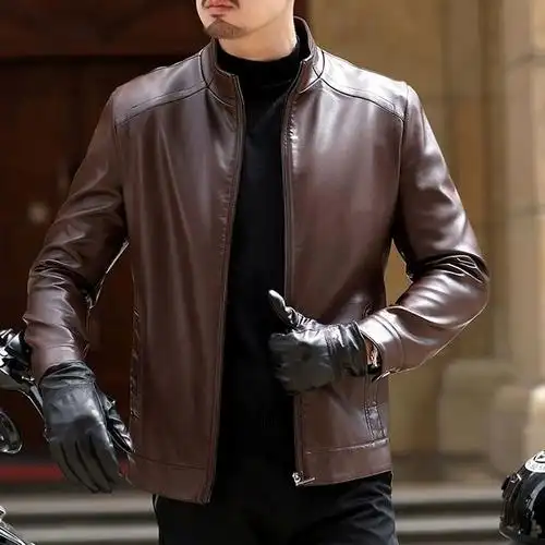 阿玛施男士 爸爸装 绵羊皮夹克外套 - 男装 - 备货网