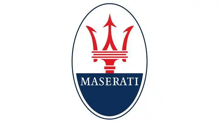 豪华跑车品牌红蓝色玛莎拉蒂汽车标志大全及名字图片免抠素材