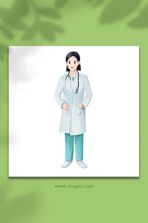 带听诊器的女医生人物插画